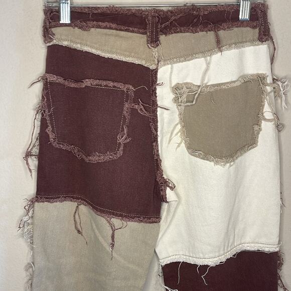 ASOS Jaded London boyfriend jeans in brown patchwork denim Women Size 26 - Picture 8 of 11